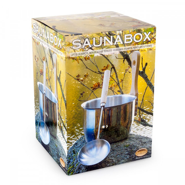 Set secchio e mestolo per sauna, MORE STEAM, OPTIMAL 4 L
