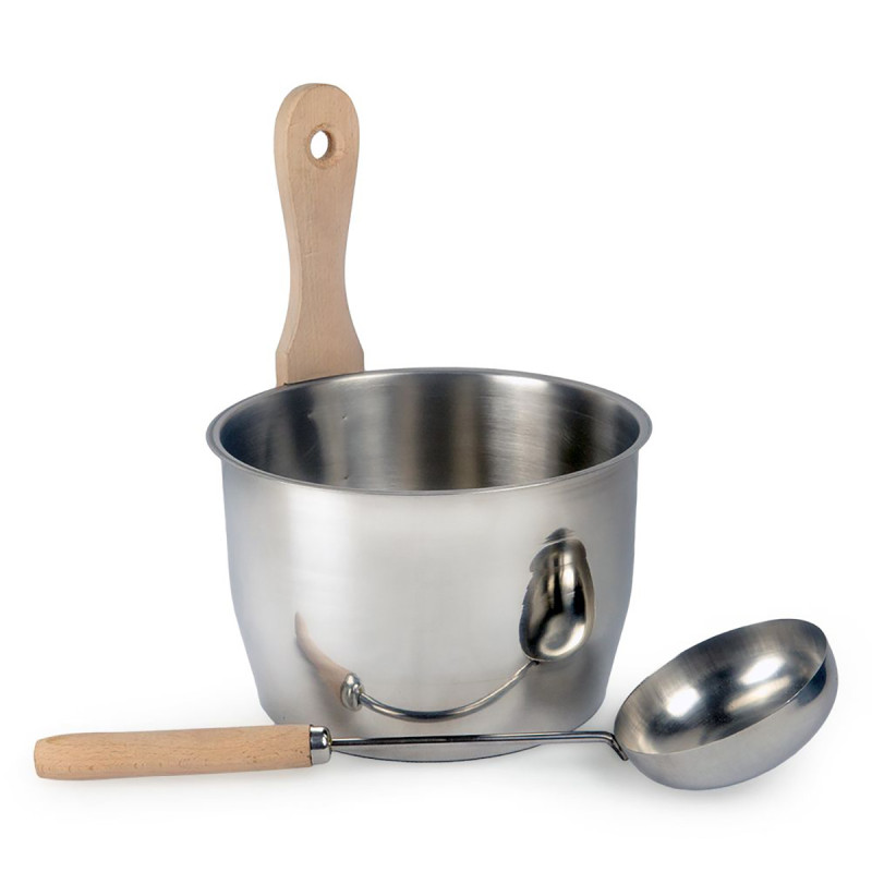 Set secchio e mestolo per sauna, MORE STEAM, OPTIMAL 4 L