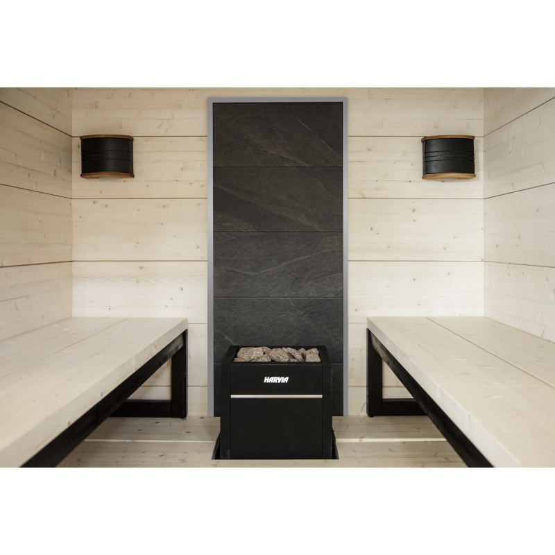 Parete in pietra HARVIA, telaio grigio