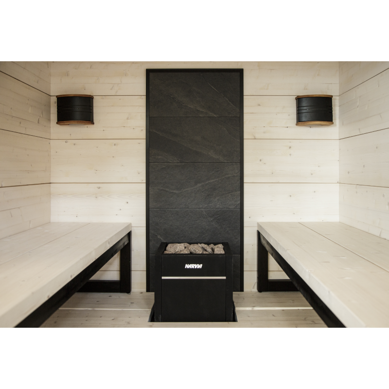 Parete in pietra HARVIA, cornice nera