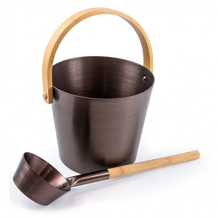 Set secchio e mestolo in alluminio SAUFLEX, viola