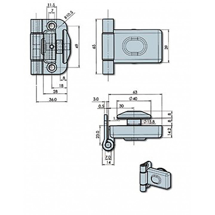 Cerniere per porte ABLOY per saune a vapore, bronzo ABLFL65