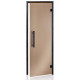 Porta per sauna in vetro AD, telaio nero, 80 x 210, bronzo