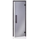 Porta per sauna in vetro AD, telaio nero, 80 x 190, grigio