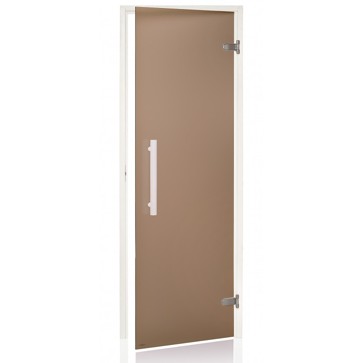 Porta per sauna in vetro AD, telaio bianco, 70 x 190, bronzo
