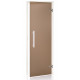 Porta per sauna in vetro AD, telaio bianco, 70 x 190, bronzo