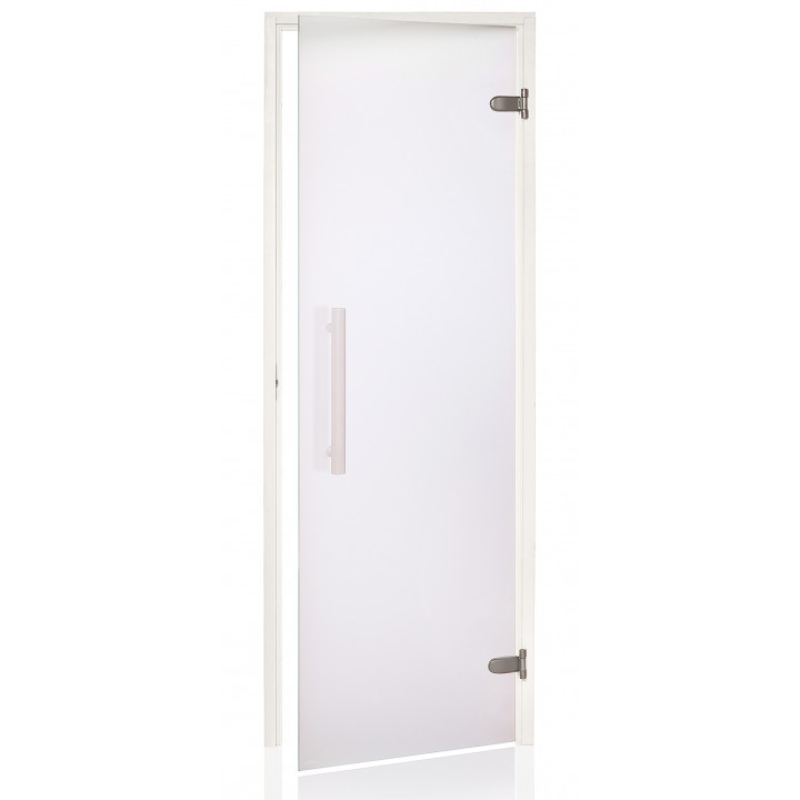 Porta per sauna in vetro AD, telaio bianco, 70 x 200, trasparente