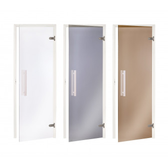 Porta per sauna in vetro AD, telaio bianco