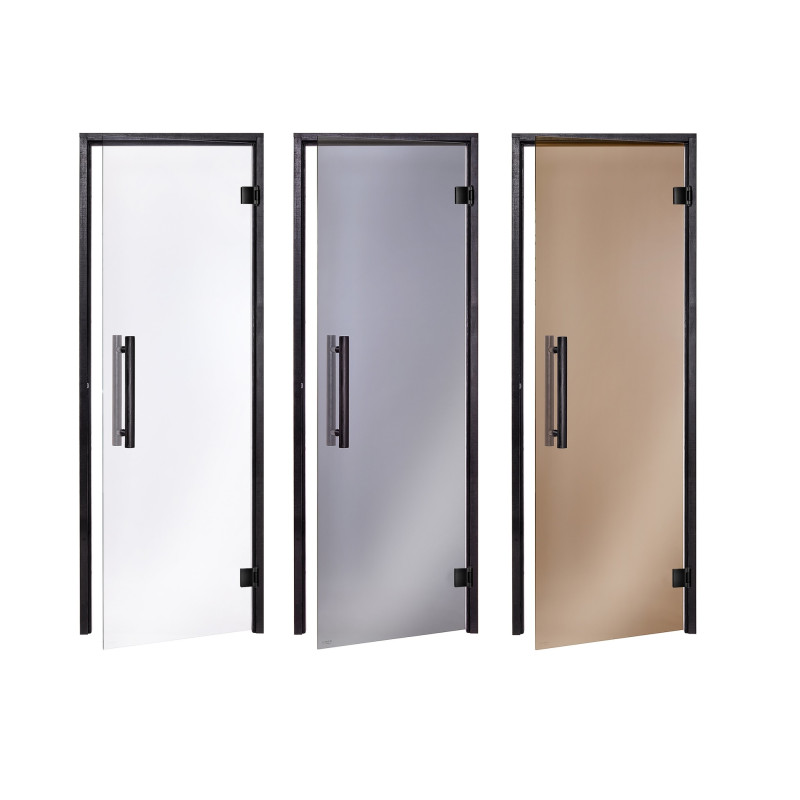 Porta sauna in vetro AD, telaio Nero