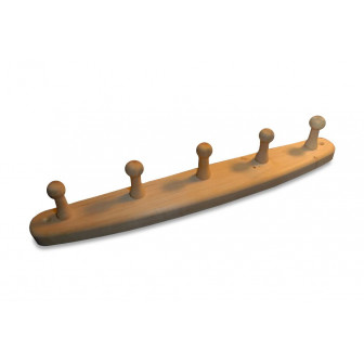 Appendiabiti in legno di ontano con 5 ganci