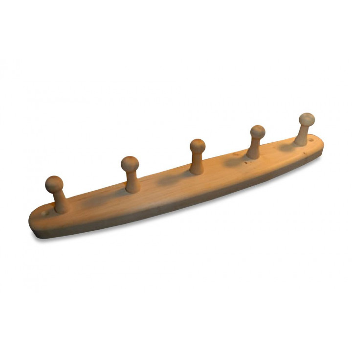 Appendiabiti in legno di ontano con 5 ganci