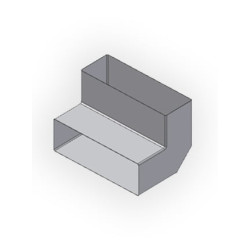 Gomito stretto 50x150, 90°  Gomito stretto 50x150, 90°