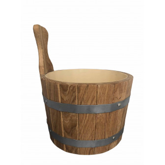 Secchio in rovere con manico in legno, 5 l