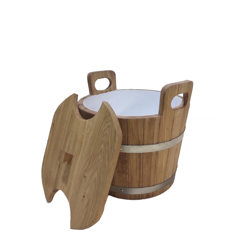 Ciotola in rovere con coperchio, 24 l