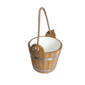 Secchio da sauna in rovere con manico in corda, 12 l - 2