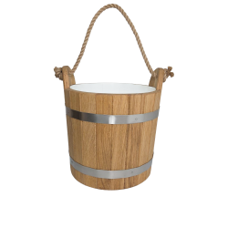 Secchio da sauna in rovere con manico in corda, 12 l 