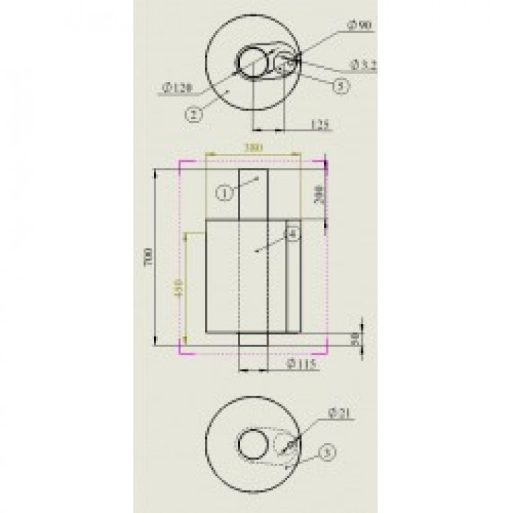 SERBATOIO PER SAUNA 45 L 0,8 mm, 115/D115