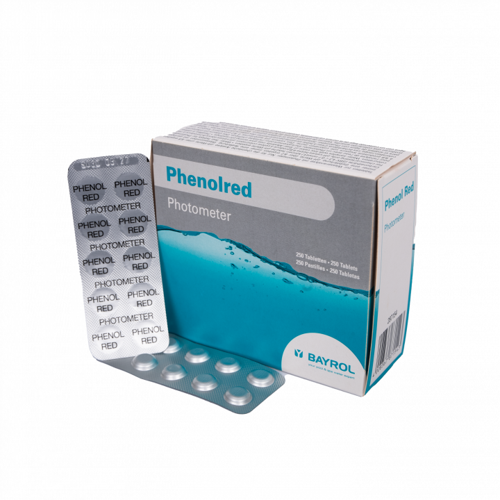 Compresse per l'analisi dell'acqua con fotometro Phenolred, determinazione del pH, 10 compresse
