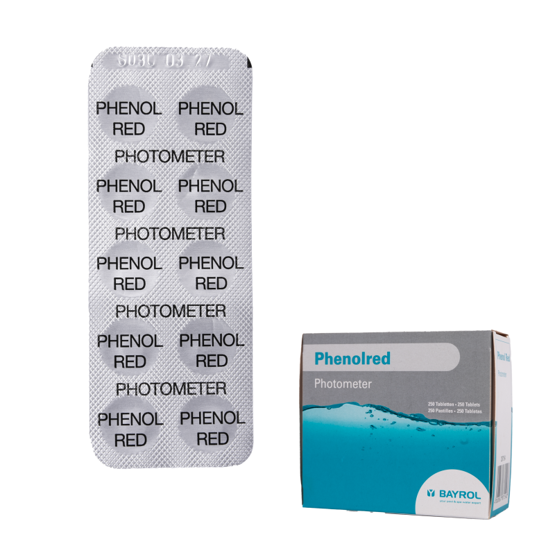 Compresse per l'analisi dell'acqua per fotometro Phenolred, determinazione del pH, 10 compresse