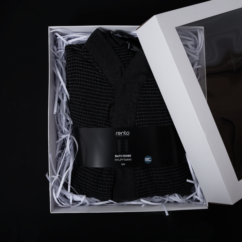 Accappatoio in confezione regalo, RENTO KENNO, L/XL, grigio