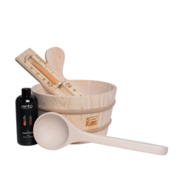 Un set di accessori per la sauna  Un set di accessori per la sauna