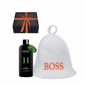 Set regalo BOSS in confezione regalo. Tappo ed essenza di fragranza.