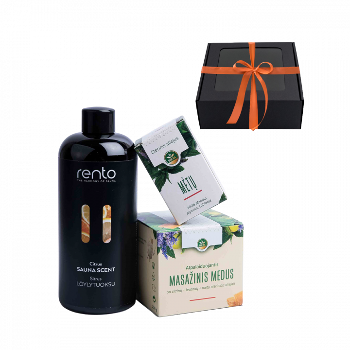 Set regalo in una scatola regalo LEMON. Miele, olio essenziale ed essenza profumata