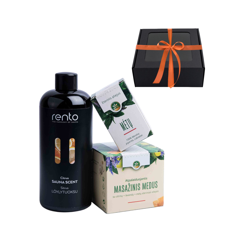 Set regalo in una scatola regalo LEMON. Miele, olio essenziale ed essenza profumata
