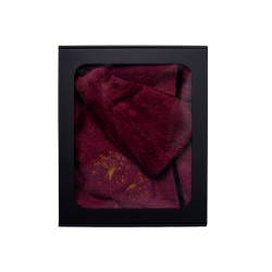 Set regalo in confezione regalo per LEI. Cappello e grembiule da sauna da donna - BORDEAUX 