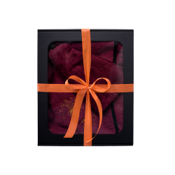 Set regalo in confezione regalo per LEI. Cappello e grembiule da sauna da donna - BORDEAUX 