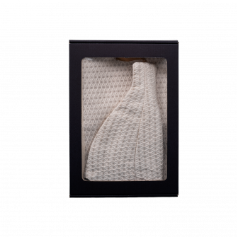 Set regalo in confezione regalo per LEI. Cappello e grembiule da sauna da donna - LINO