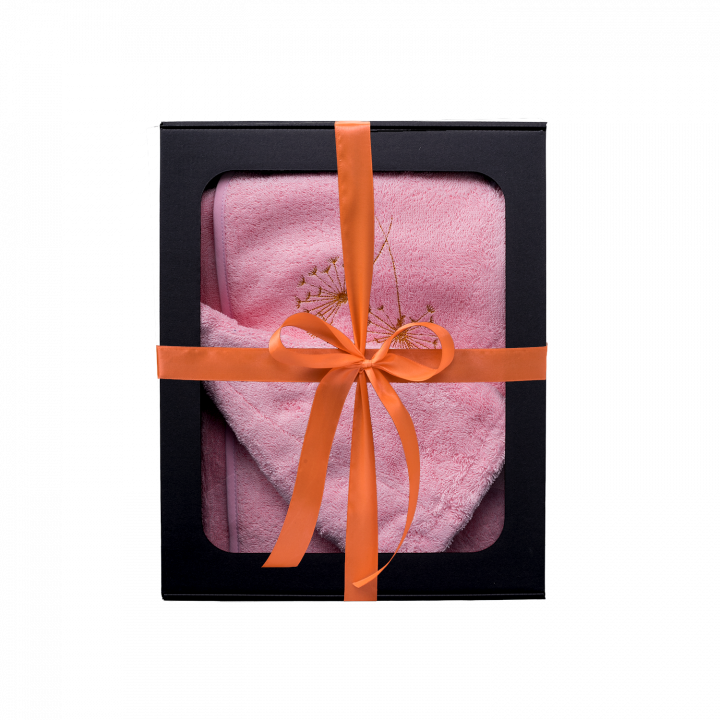 Set regalo in confezione regalo per LEI. Cappello e grembiule da sauna da donna - ROSA