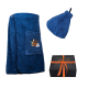 Set regalo in confezione regalo per LUI. Cappello e grembiule da sauna da uomo - BLU