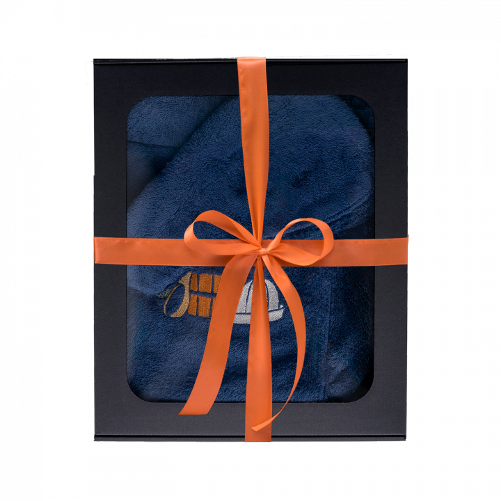 Set regalo in confezione regalo per LUI. Cappello e grembiule da sauna da uomo - BLU