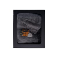 Set regalo in confezione regalo per LUI. Cappello e grembiule da sauna da uomo - GRIGIO