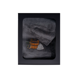 Set regalo in confezione regalo per LUI. Cappello e grembiule da sauna da uomo - GRIGIO 