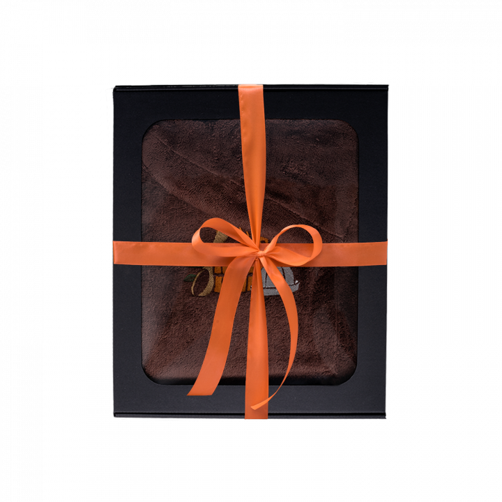 Set regalo in confezione regalo per LUI. Cappello e grembiule da sauna da uomo - MARRONE