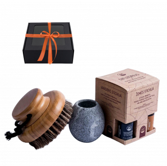 Set regalo in scatola regalo CALORE PROFUMATO. Un pennello, una tazza per profumi e oli essenziali