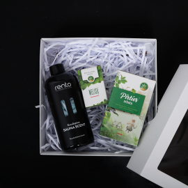 Set regalo in confezione regalo PROFUMI DI SAUNA. Tè, olio essenziale ed essenza profumata.  Set regalo in confezione regalo PROFUMI DI SAUNA. Tè, olio essenziale ed essenza profumata.