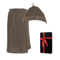 Set regalo in confezione regalo RENTO KENNO FOR HIM. Cappello e grembiule in cotone, marrone - 0