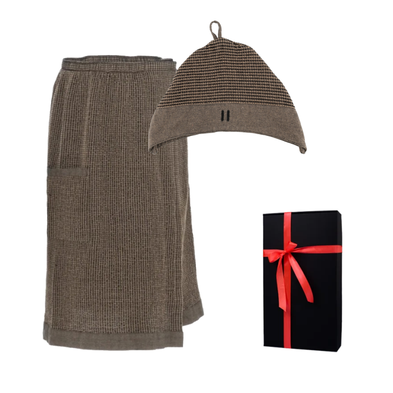 Set regalo in confezione regalo RENTO KENNO FOR HIM. Cappello e grembiule in cotone, marrone