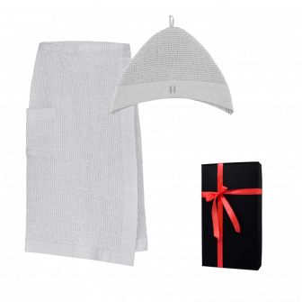Set regalo in confezione regalo RENTO KENNO FOR HIM. Cappello e grembiule in cotone, grigio chiaro