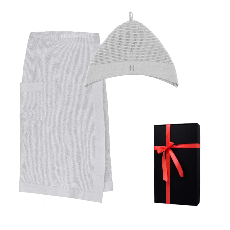 Set regalo in confezione regalo RENTO KENNO FOR HIM. Cappello e grembiule in cotone, grigio chiaro