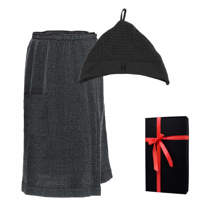 Set regalo in confezione regalo RENTO KENNO FOR HIM. Cappello e grembiule in cotone, grigio scuro