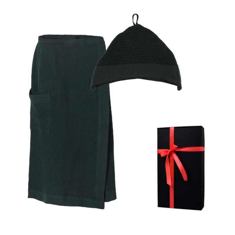 Set regalo in confezione regalo RENTO KENNO FOR HIM. Cappello e grembiule in cotone, verde scuro