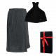Set regalo in scatola regalo RENTO KENNO PER LUI. Cappello da sauna e grembiule, grigio scuro/nero