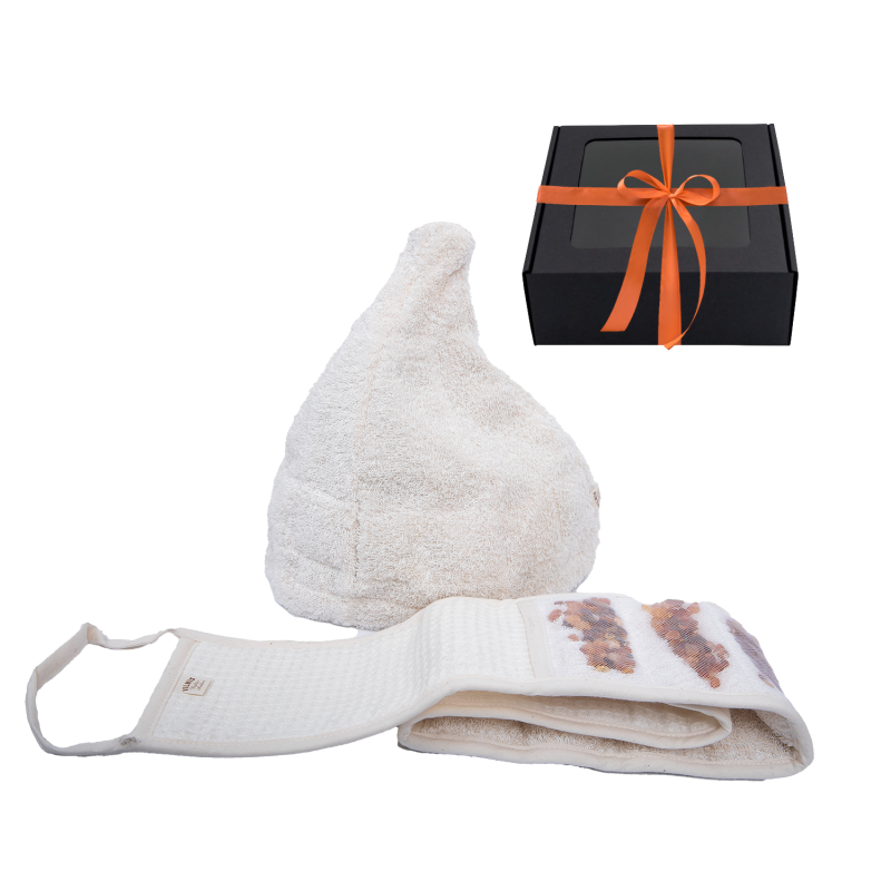 Set regalo GINTARAI in una scatola regalo. Cappello e tampone