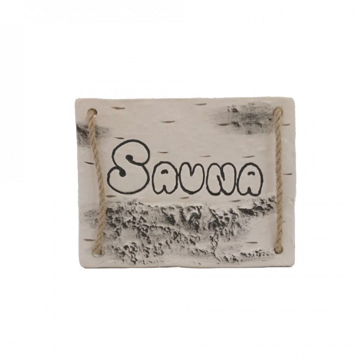 Targa per porta SAUNA, betulla