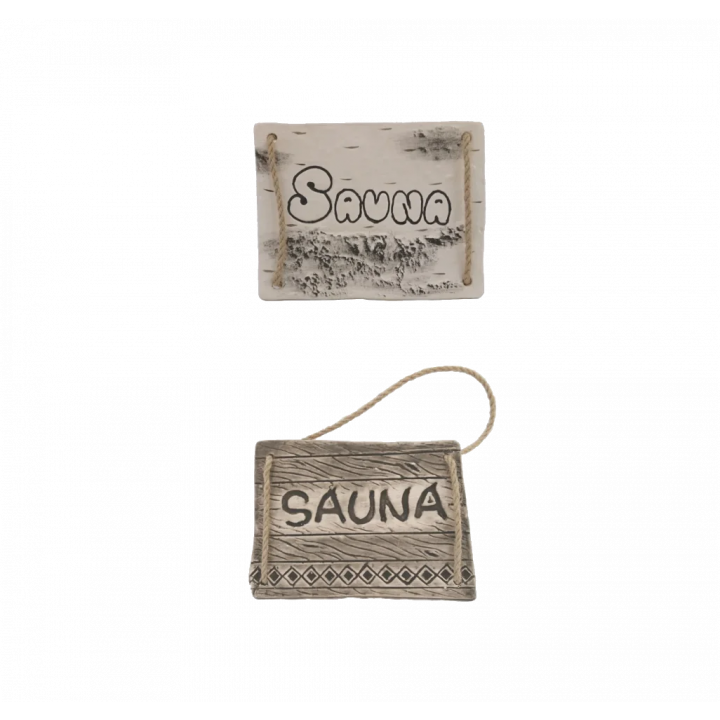Targa per porta SAUNA, betulla