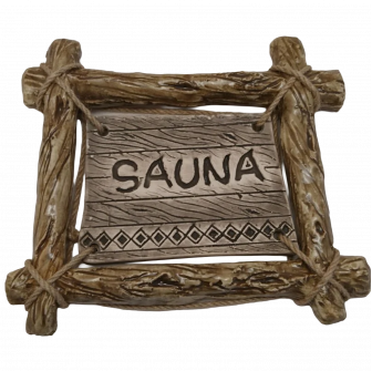 Piastra per porta SAUNA con cornice di rami